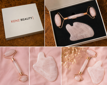 Load image into Gallery viewer, Kenz Beauty & Co- Gua Sha Tool and Face Roller Set