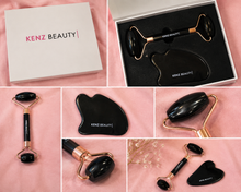 Load image into Gallery viewer, Kenz Beauty &amp; Co- Gua Sha Tool and Face Roller Set
